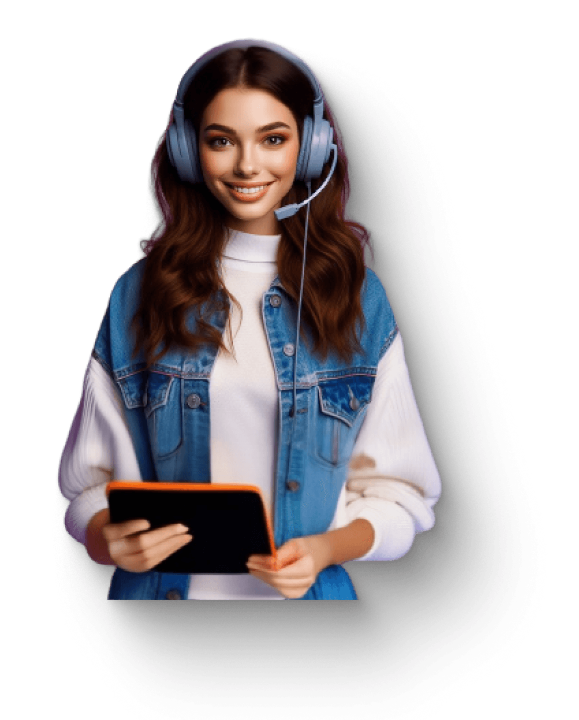 Course creator wearing a headset